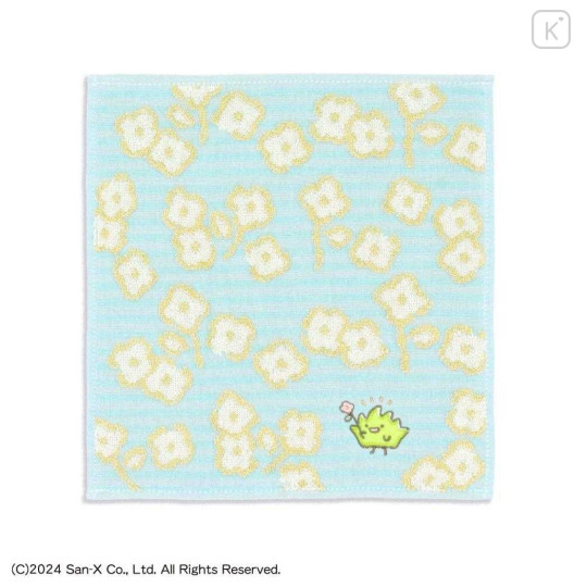 Japan San-X Gauze Towel Handkerchief - Sumikko Gurashi : Zassou Flower Blue - 1