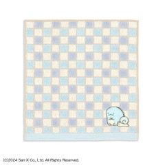 Japan San-X Gauze Towel Handkerchief - Sumikko Gurashi : Tokage & Nisetsumuri Grid