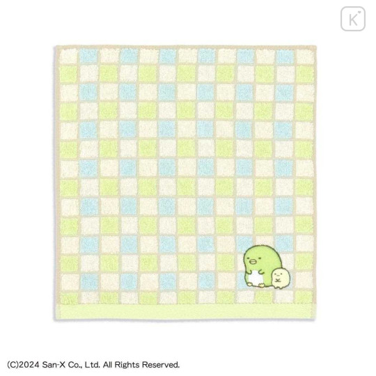 Japan San-X Gauze Towel Handkerchief - Sumikko Gurashi : Penguin? Grid - 1