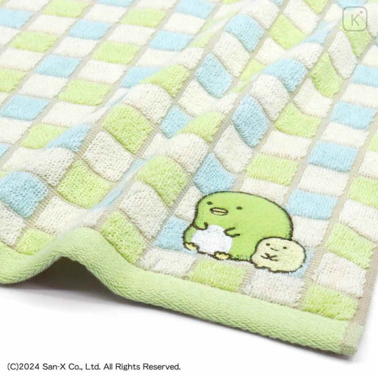 Japan San-X Gauze Towel Handkerchief - Sumikko Gurashi : Penguin? Grid - 2