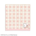 Japan San-X Gauze Towel Handkerchief - Sumikko Gurashi : Shirokuma & Furoshiki Grid Pink - 1