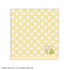 Japan San-X Gauze Towel Handkerchief - Sumikko Gurashi : Neko & Zassou Grid Orange