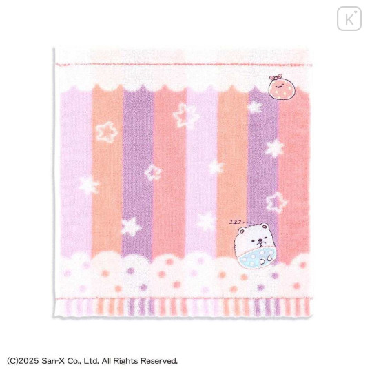 Japan San-X Mini Towel Handkerchief - Sumikko Gurashi : Shirokuma Baby Star & Furoshiki - 1