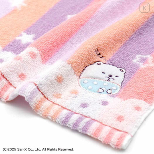 Japan San-X Mini Towel Handkerchief - Sumikko Gurashi : Shirokuma Baby Star & Furoshiki - 2