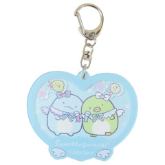 Japan San-X Shaka Shaka Acrylic Keychain - Sumikko Gurashi : Dreaming Idol Tokage & Penguin? Heart