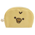 Japan San-X Round Pouch - Kiiroitori : Face Yellow Flocked - 1