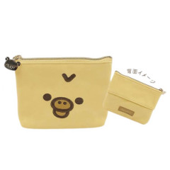 Japan San-X Pouch & Tissue Case - Kiiroitori : Face Yellow Flocked
