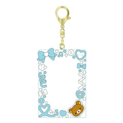 Japan San-X Acrylic Photo Card Holder Keychain - Rilakkuma : Enjoy Idol Blue