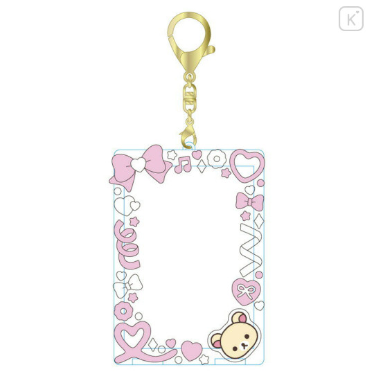 Japan San-X Acrylic Photo Card Holder Keychain - Korilakkuma : Enjoy Idol Pink - 1