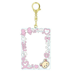 Japan San-X Acrylic Photo Card Holder Keychain - Korilakkuma : Enjoy Idol Pink