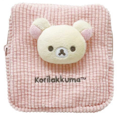 Japan San-X Mini Square Pouch - Korilakkuma : Mascot Pink