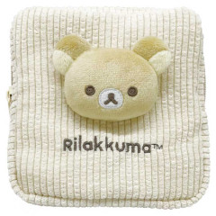 Japan San-X Mini Square Pouch - Rilakkuma : Mascot Beige