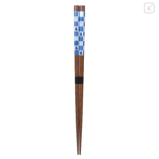 Japan Miffy Natural Wood Chopsticks 23cm - Miffy : Hasami Yaki Style Grid - 1