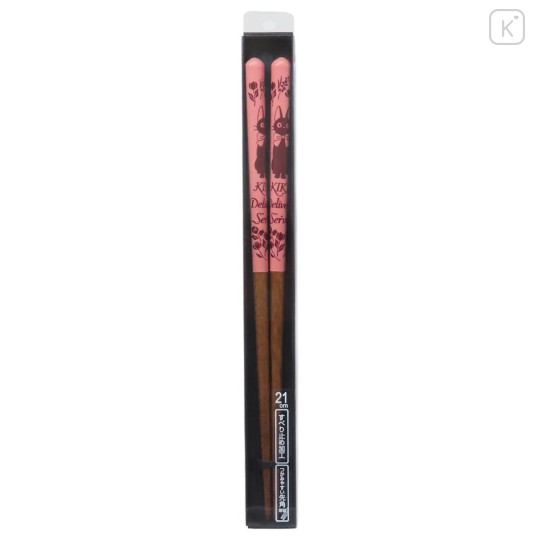 Japan Ghibli Natural Wood Chopsticks 21cm - Kiki's Delivery Service : Jiji Pink - 2
