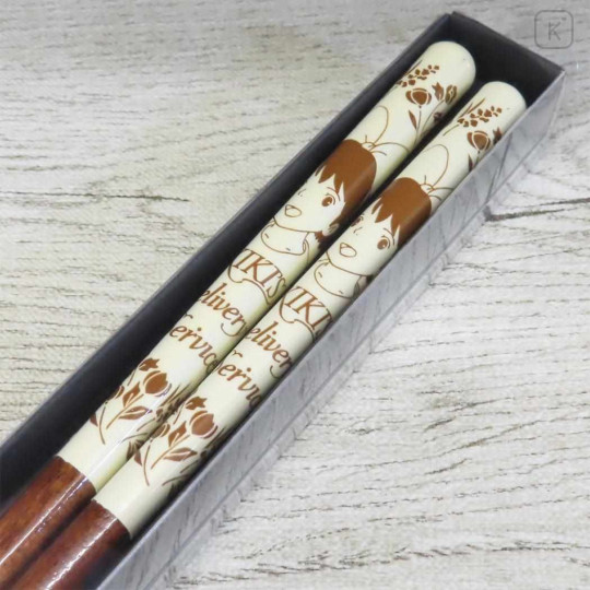Japan Ghibli Natural Wood Chopsticks 21cm - Kiki's Delivery Service : Smile Ivory - 3