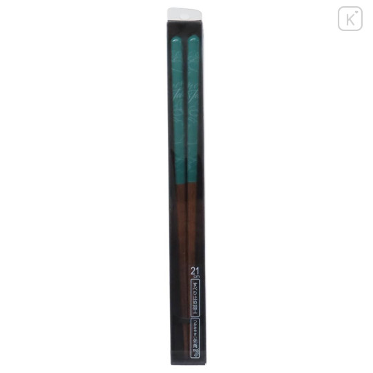 Japan Ghibli Natural Wood Chopsticks 21cm - My Neighbor Totoro : Deep Green - 2