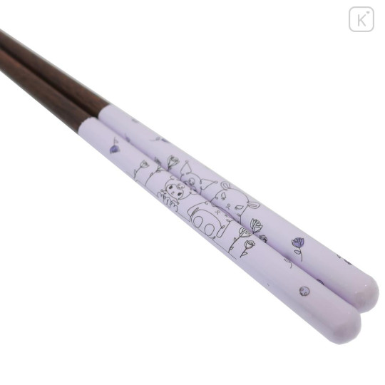 Japan Sanrio Natural Wood Chopsticks 21cm - Kuromi : Baku Purple - 2