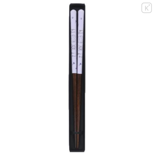 Japan Sanrio Natural Wood Chopsticks 21cm - Kuromi : Baku Purple - 4