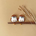Japan Decole Porcelain Chopstick Rest - Bird Sparrow - 3