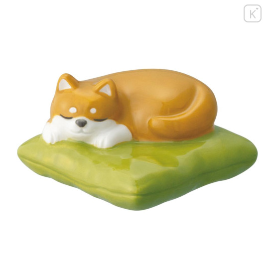 Japan Decole Porcelain Chopstick Rest - Dog Shiba Inu Sleeping - 1