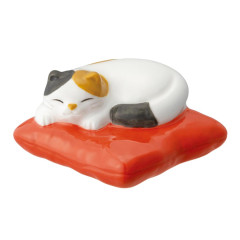 Japan Decole Porcelain Chopstick Rest - Calico Cat Sleeping
