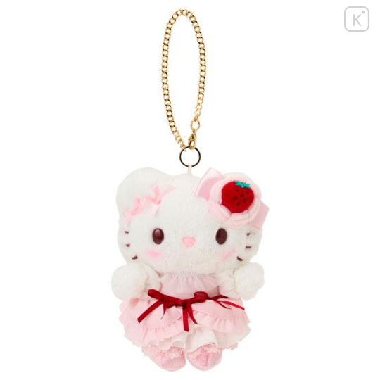 Japan Sanrio Original Mascot Bag Charm - Hello Kitty : Strawberry Whipped Cake - 1