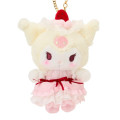 Japan Sanrio Original Mascot Bag Charm - Kuromi : Strawberry Whipped Cake - 2