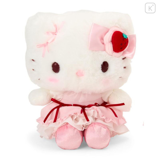 Japan Sanrio Original Plush Toy & Accessory Case Set - Hello Kitty : Strawberry Whipped Cake - 3