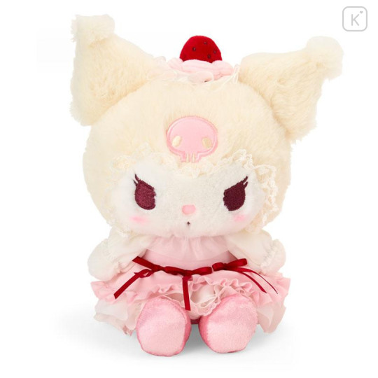 Japan Sanrio Original Plush Toy & Accessory Case Set - Kuromi : Strawberry Whipped Cake - 3