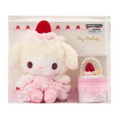Japan Sanrio Original Plush Toy & Accessory Case Set - My Melody : Strawberry Whipped Cake