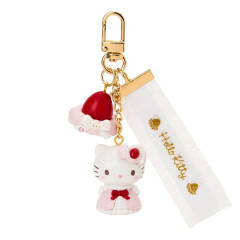 Japan Sanrio Original Mascot Keychain - Hello Kitty : Strawberry Whipped Cake