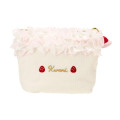 Japan Sanrio Original Frill Cosmetic Pouch - Kuromi : Strawberry Whipped Cake - 2