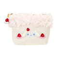 Japan Sanrio Original Frill Cosmetic Pouch - Cinnamoroll : Strawberry Whipped Cake - 1
