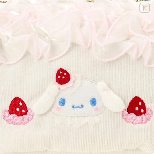 Japan Sanrio Original Frill Cosmetic Pouch - Cinnamoroll : Strawberry Whipped Cake - 4