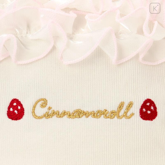Japan Sanrio Original Frill Cosmetic Pouch - Cinnamoroll : Strawberry Whipped Cake - 5