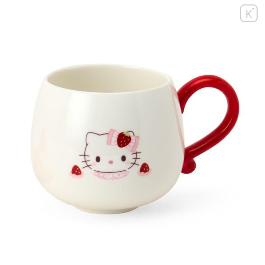 Japan Sanrio Original 3D Porcelain Mug - Hello Kitty : Strawberry Whipped Cake - 2