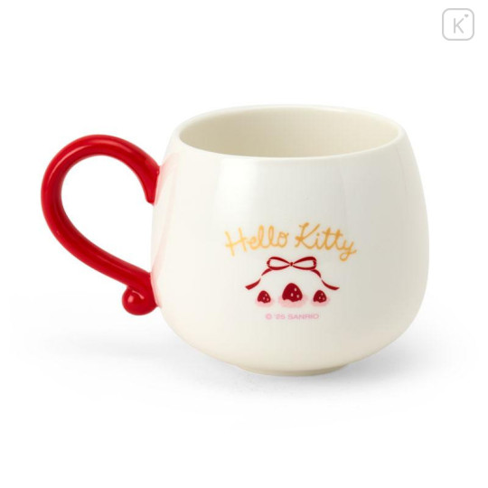 Japan Sanrio Original 3D Porcelain Mug - Hello Kitty : Strawberry Whipped Cake - 3