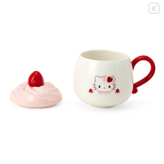 Japan Sanrio Original 3D Porcelain Mug - Hello Kitty : Strawberry Whipped Cake - 4