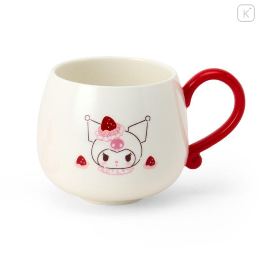 Japan Sanrio Original 3D Porcelain Mug - Kuromi : Strawberry Whipped Cake - 2