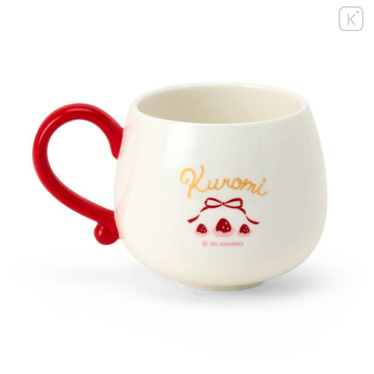 Japan Sanrio Original 3D Porcelain Mug - Kuromi : Strawberry Whipped Cake - 3