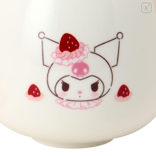 Japan Sanrio Original 3D Porcelain Mug - Kuromi : Strawberry Whipped Cake - 5