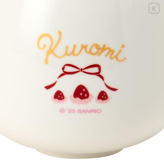 Japan Sanrio Original 3D Porcelain Mug - Kuromi : Strawberry Whipped Cake - 6