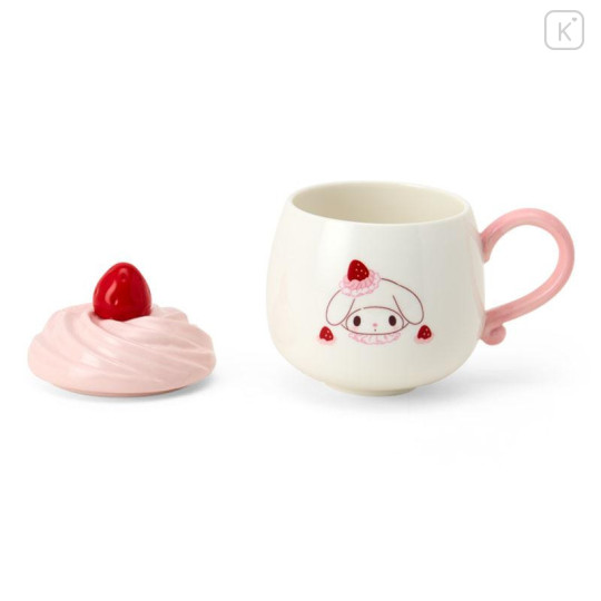 Japan Sanrio Original 3D Porcelain Mug - My Melody : Strawberry Whipped Cake - 4