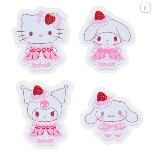 Japan Sanrio Original Flake Sticker Set & Tin Case - Strawberry Whipped Cake - 4