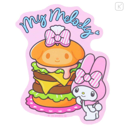 Japan Sanrio Vinyl Sticker - My Melody : Cheeseburger - 1