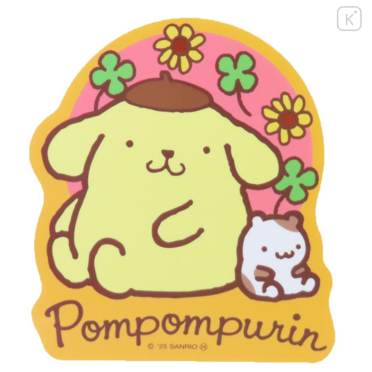 Japan Sanrio Vinyl Sticker - Pompompurin : Muffin Flower - 1
