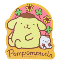 Japan Sanrio Vinyl Sticker - Pompompurin : Muffin Flower