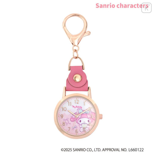 Japan Sanrio Keychain Watch - My Melody : Rose Gold Pink - 1