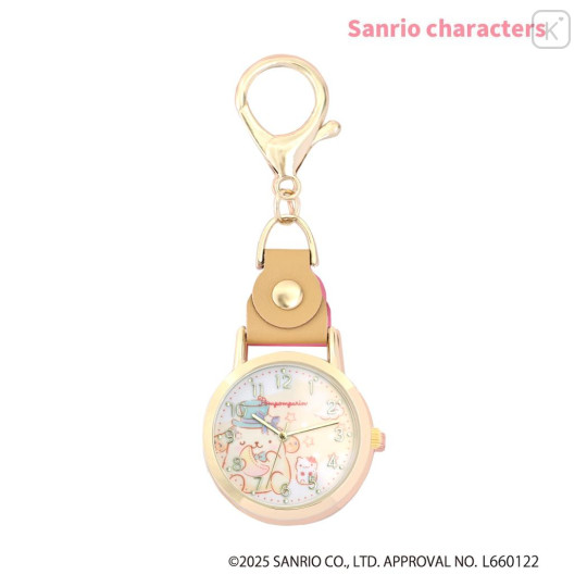 Japan Sanrio Keychain Watch - Pompompurin : Light Brown Gold - 1