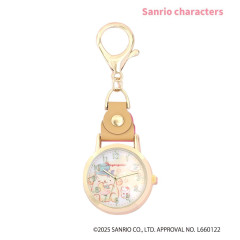 Japan Sanrio Keychain Watch - Pompompurin : Light Brown Gold